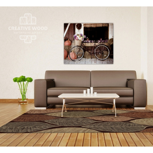 Картины в интерьере артикул Велосипеды - Велосипед с тыквой, Велосипеды, Creative Wood